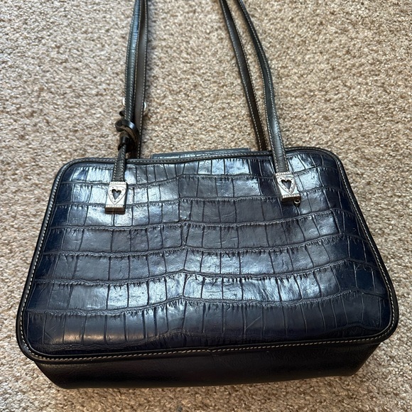 Brighton Black Crocodile-Embossed Women's Bag - Picture 1 of 6